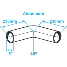 Exhaust Elbow 45º Bend, ​Aluminized Steel - 5"